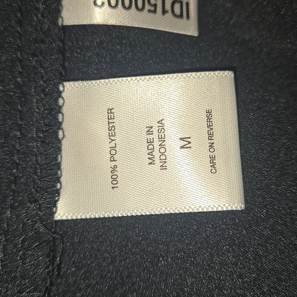 New York & Company Women's Wrap Front Satin High Low Dress Black Size M NWOT - Picture 10 of 11